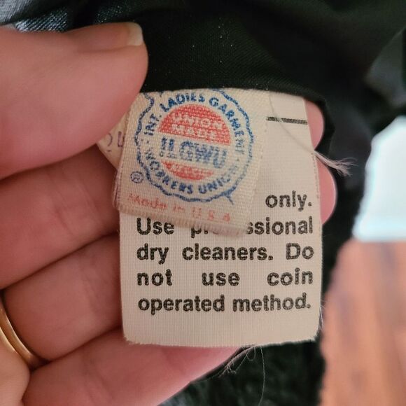 VTG Retro Jacket Womens 14 Black Faux Fur Crop Curly Lamb Coat Mobwife Downtown - Picture 6 of 10